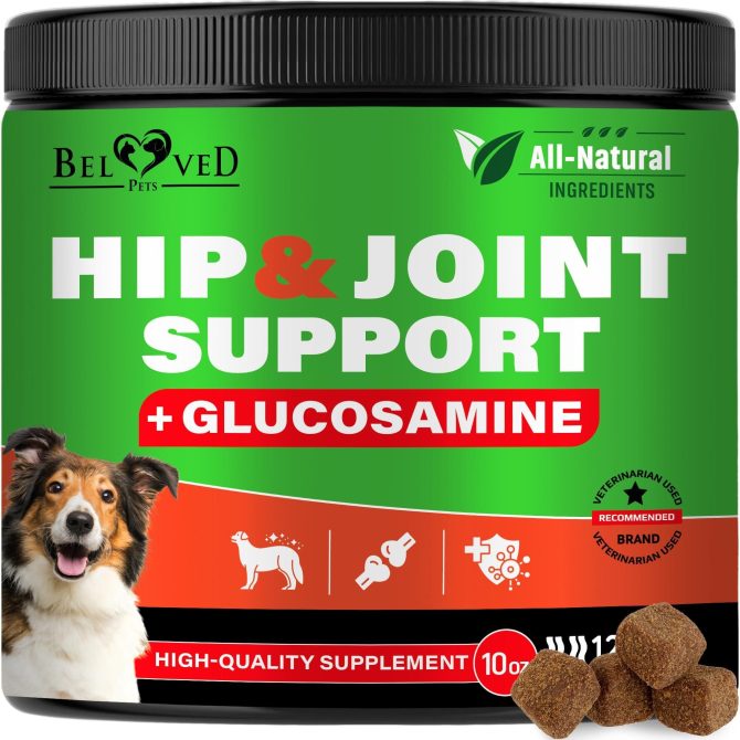 Dog Hip and Joint Supplement Arthritis Pain Relief Treats Glucosamine Chondroitin MSM Soft Chews for Senior Dogs Natural Medicine & Support Mobility Turmeric Vitamins for Dysplasia