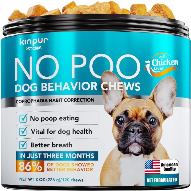 No Poo Chews for Dogs Stop Poop Eating Behavior Probiotics and Digestive Enzymes for Dogs Bad Breath Support for All Breeds Digestive and Gut Health Supplement 180 Soft Chews