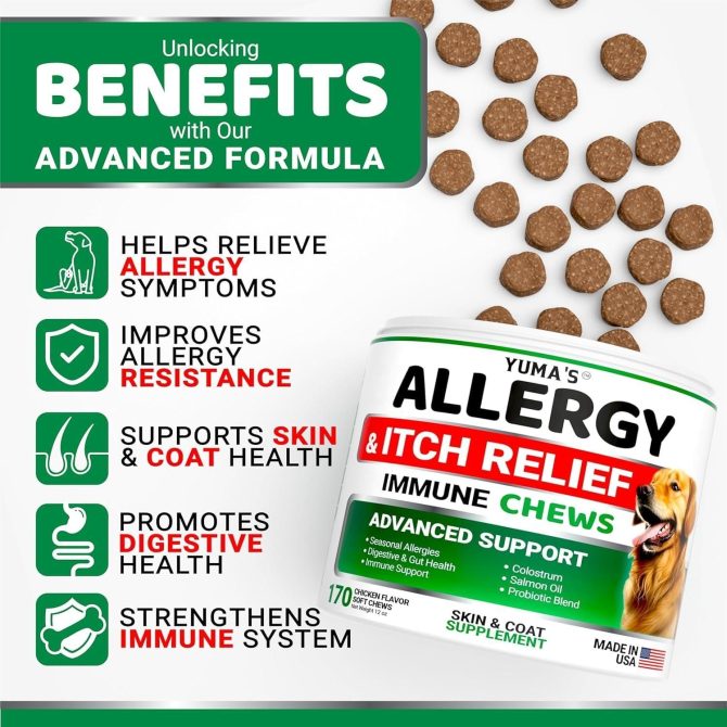 2 Pack Dog Allergy Relief Chews Dog Itching Skin Relief Treatment Pills Anti Itch for Dogs Itchy and Paw Licking Dry Skin & Hot Spots Omega 3 Fish Oil Skin & Coat Supplement - Image 2