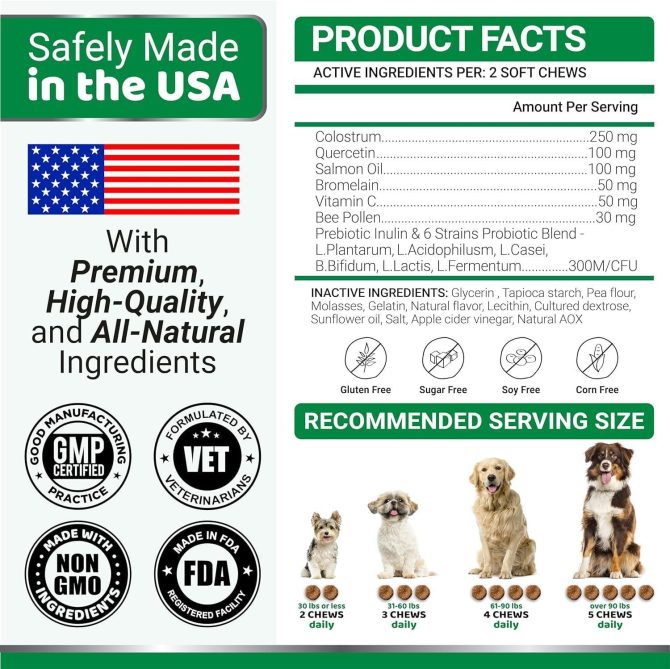 2 Pack Dog Allergy Relief Chews Dog Itching Skin Relief Treatment Pills Anti Itch for Dogs Itchy and Paw Licking Dry Skin & Hot Spots Omega 3 Fish Oil Skin & Coat Supplement - Image 6