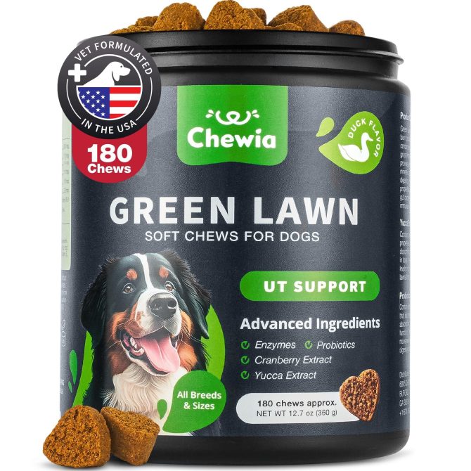 Grass Burn Spot Chews for Dogs Urine Neutralizer for Lawn Grass Savers for Dog Urine Dog Pee Lawn Spot Saver Caused by Dog Urine Grass Treatment Rocks Probiotics Enzymes & Multivitamins