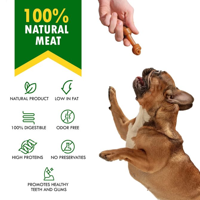 Dog Peanut Butter Bones with Cranberry Rawhide Free Chew Treats Pet Natural Mini & Big Organic Snacks Healthy Collagen & Bulk Best Chews for Small & Large Dogs - Image 2