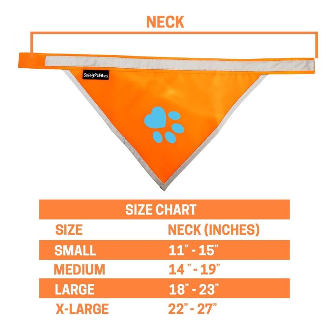 Orange Dog Bandana S Size Hi Visibility Reflective Blaze Orange Bandana for Small Pets Safety Accessories for Walking Camping and Off Leash Exploration - Image 2
