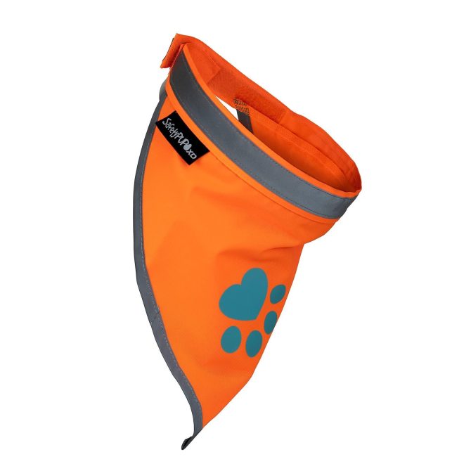 Orange Dog Bandana S Size Hi Visibility Reflective Blaze Orange Bandana for Small Pets Safety Accessories for Walking Camping and Off Leash Exploration - Image 6