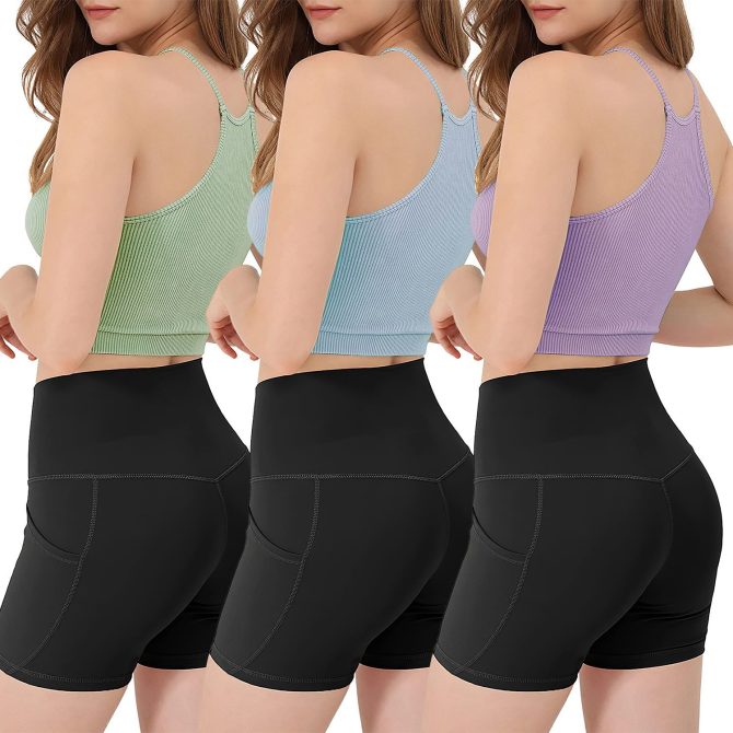 3 Pack Women Crop Basic Tank Top Ribbed Knit Sleeveless Round Neck 9 Color Machine Wash Summer Crop S to XL - Image 97