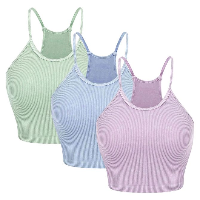 3 Pack Women Crop Basic Tank Top Ribbed Knit Sleeveless Round Neck 9 Color Machine Wash Summer Crop S to XL - Image 15