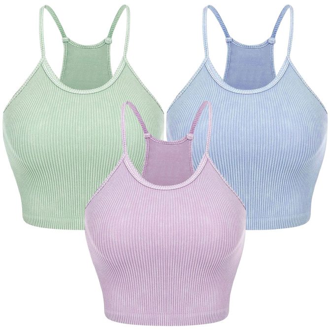 3 Pack Women Crop Basic Tank Top Ribbed Knit Sleeveless Round Neck 9 Color Machine Wash Summer Crop S to XL - Image 16