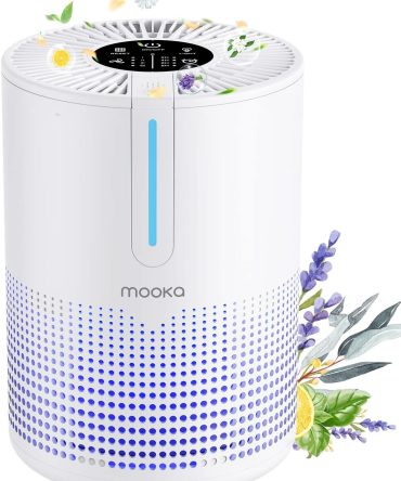 Air Purifiers for Bedroom Home, MOOKA HEPA H13 Filter Air Purifier with USB Cable for Smokers Pollen Pets Dust Odors in Office Car 300 Sq.Ft, Travel-size Desktop Air Cleaner