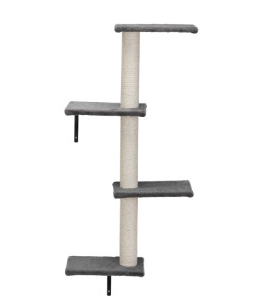 5 Pcs Wall Mounted Cat Climber Set;  Floating Cat Shelves and Perches;  Cat Activity Tree with Scratching Posts;  Modern Cat Furniture
