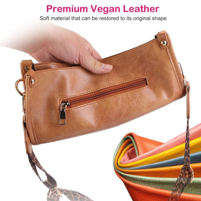 Women Fashion Leather Crossbody Bag Shoulder Bag Casual Handbag with Flexible Wearing Styles Adjustable Guitar Strap - Image 25