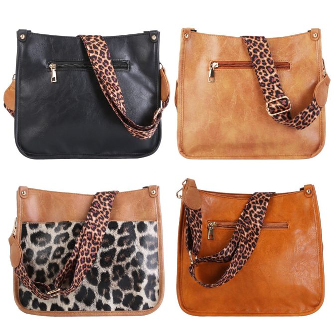 Women Fashion Leather Crossbody Bag Shoulder Bag Casual Handbag with Flexible Wearing Styles Adjustable Guitar Strap - Image 31
