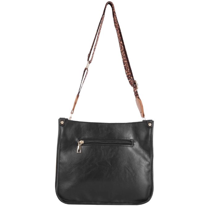 Women Fashion Leather Crossbody Bag Shoulder Bag Casual Handbag with Flexible Wearing Styles Adjustable Guitar Strap - Image 4