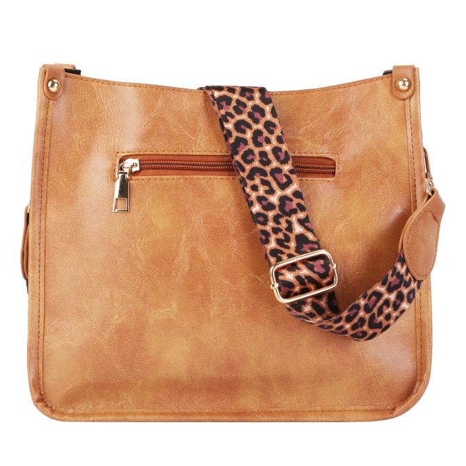 Women Fashion Leather Crossbody Bag Shoulder Bag Casual Handbag with Flexible Wearing Styles Adjustable Guitar Strap - Image 8