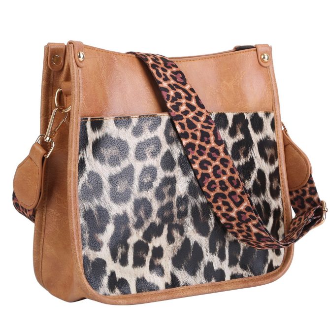Women Fashion Leather Crossbody Bag Shoulder Bag Casual Handbag with Flexible Wearing Styles Adjustable Guitar Strap - Image 12