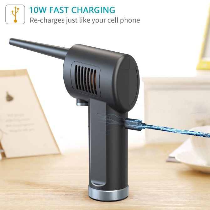 Compressed Air Duster;  New Generation Canned Air;  36000 RPM Electric Air Can for Computer Keyboard Electronics Cleaning;  8000mAh Rechargeable Battery;  Reusable Dust Destroyer - Image 3