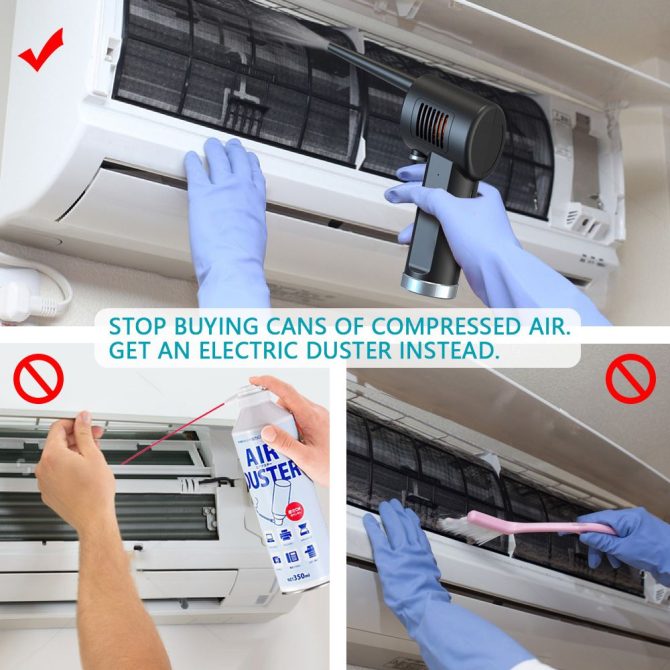 Compressed Air Duster;  New Generation Canned Air;  36000 RPM Electric Air Can for Computer Keyboard Electronics Cleaning;  8000mAh Rechargeable Battery;  Reusable Dust Destroyer - Image 7