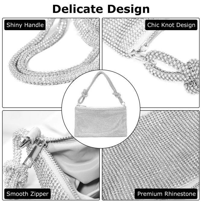 Women Glitter Evening Bags Shiny Rhinestone Lady Handbag Purses for Parties Wedding Cocktail - Image 2