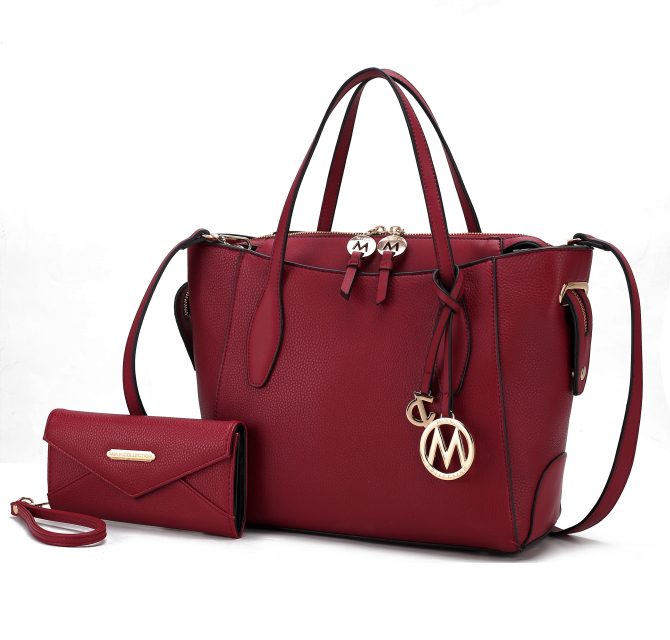 MKF Collection Bruna Vegan Leather Women's Tote Bag with Wallet – 2 pieces by Mia k - Image 98