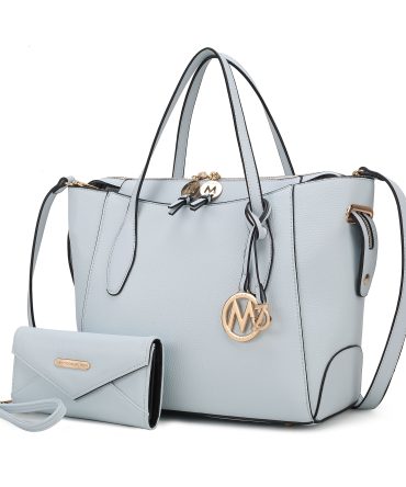 MKF Collection Bruna Vegan Leather Women's Tote Bag with Wallet – 2 pieces by Mia k