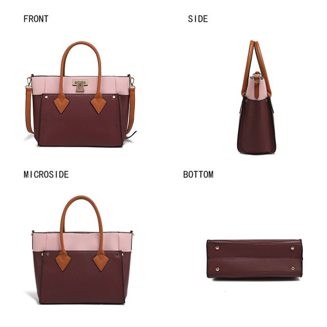 MKF Collection Brynlee Color-Block Vegan Leather Women's Tote Bag with Wallet– 2 pieces by Mia k - Image 34
