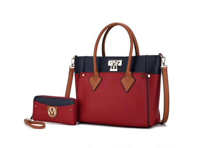 MKF Collection Brynlee Color-Block Vegan Leather Women's Tote Bag with Wallet– 2 pieces by Mia k - Image 31
