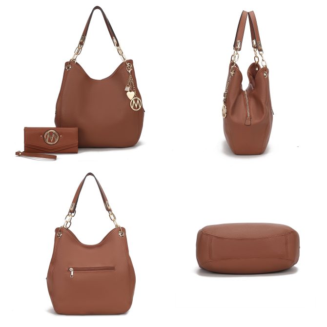 MKF Collection Ashley Vegan Leather Women's Hobo Shoulder Bag with Wallet- 2 pieces by Mia k - Image 67