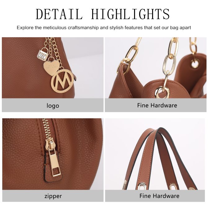 MKF Collection Ashley Vegan Leather Women's Hobo Shoulder Bag with Wallet- 2 pieces by Mia k - Image 68