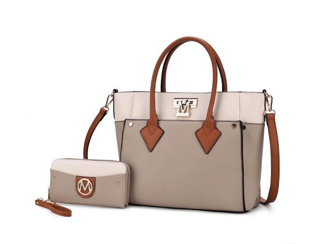 MKF Collection Brynlee Color-Block Vegan Leather Women's Tote Bag with Wallet– 2 pieces by Mia k - Image 13