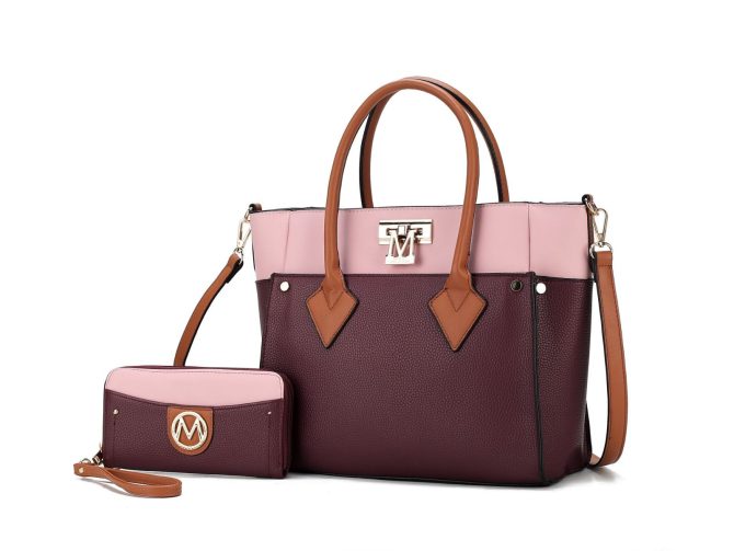 MKF Collection Brynlee Color-Block Vegan Leather Women's Tote Bag with Wallet– 2 pieces by Mia k - Image 19