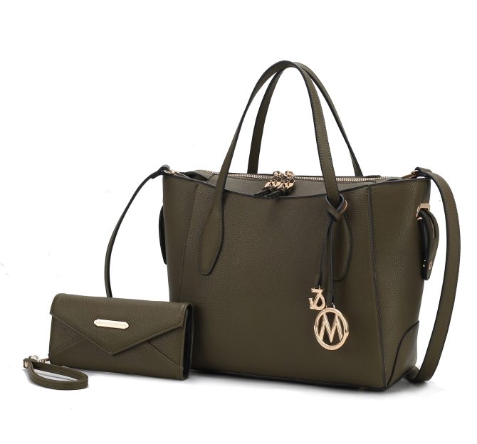 MKF Collection Bruna Vegan Leather Women's Tote Bag with Wallet – 2 pieces by Mia k - Image 43