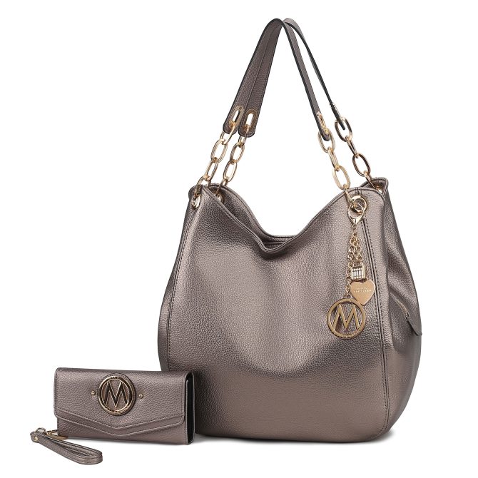 MKF Collection Ashley Vegan Leather Women's Hobo Shoulder Bag with Wallet- 2 pieces by Mia k - Image 27