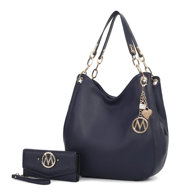 MKF Collection Ashley Vegan Leather Women's Hobo Shoulder Bag with Wallet- 2 pieces by Mia k - Image 37
