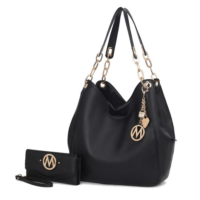 MKF Collection Ashley Vegan Leather Women's Hobo Shoulder Bag with Wallet- 2 pieces by Mia k - Image 11
