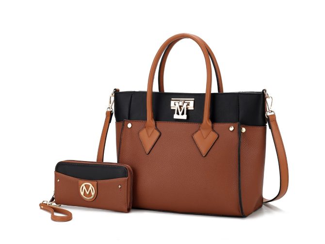 MKF Collection Brynlee Color-Block Vegan Leather Women's Tote Bag with Wallet– 2 pieces by Mia k - Image 25