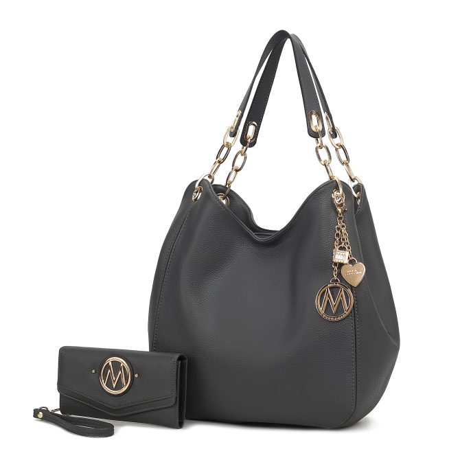 MKF Collection Ashley Vegan Leather Women's Hobo Shoulder Bag with Wallet- 2 pieces by Mia k - Image 6