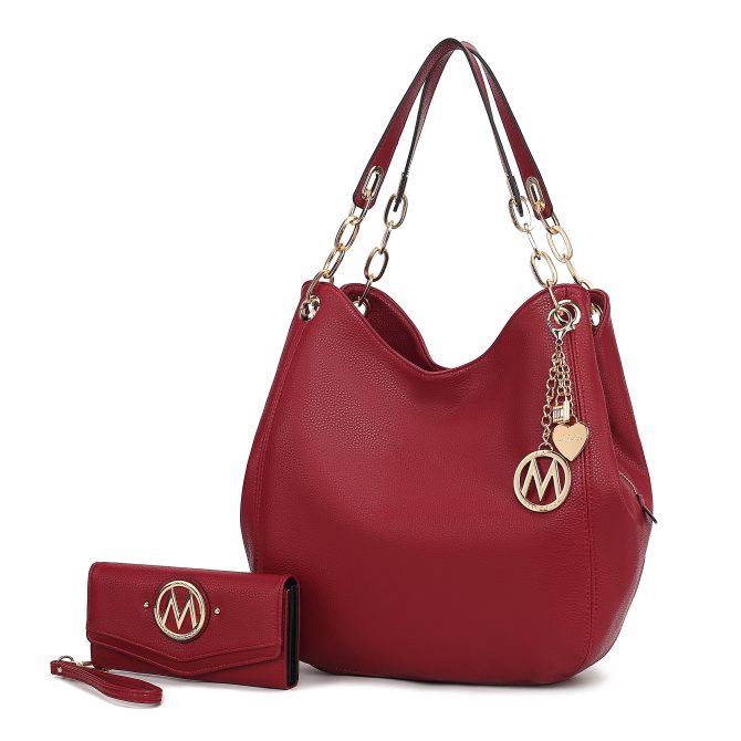 MKF Collection Ashley Vegan Leather Women's Hobo Shoulder Bag with Wallet- 2 pieces by Mia k - Image 47