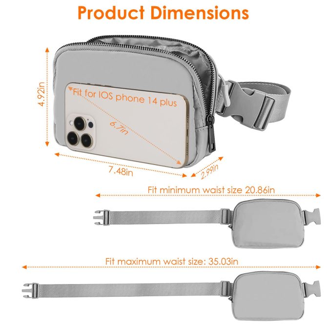 Sport Fanny Pack Unisex Waist Pouch Belt Bag Purse Chest Bag for Outdoor Sport Travel Beach Concerts Travel 20.86in-35.03in Waist Circumference - Image 14