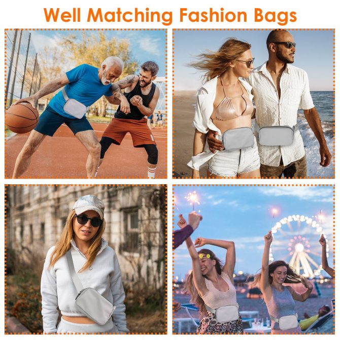 Sport Fanny Pack Unisex Waist Pouch Belt Bag Purse Chest Bag for Outdoor Sport Travel Beach Concerts Travel 20.86in-35.03in Waist Circumference - Image 19