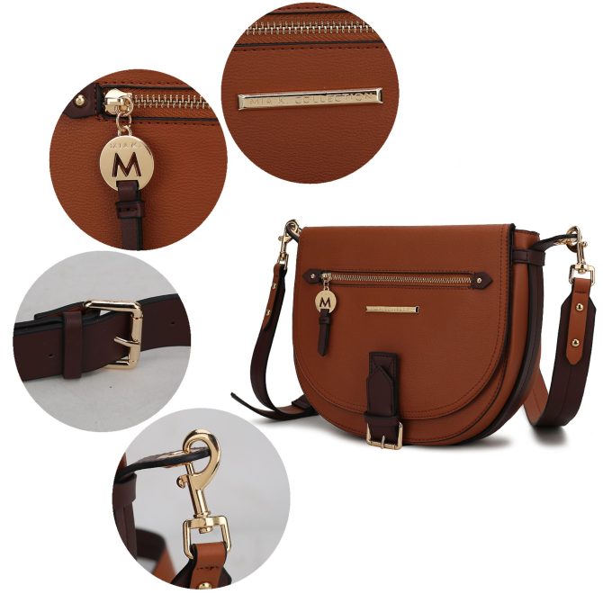 MKF Collection Drew Vegan Leather Color Block Women's Shoulder Bag by Mia k - Image 3