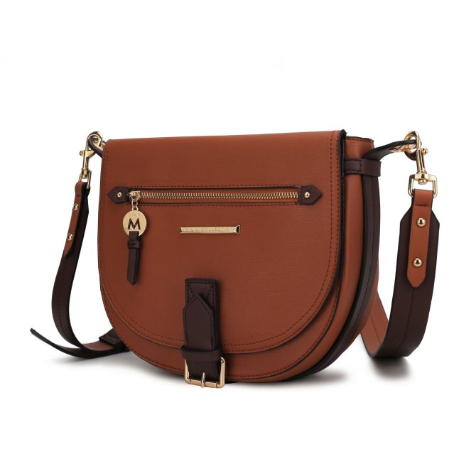 MKF Collection Drew Vegan Leather Color Block Women's Shoulder Bag by Mia k - Image 7