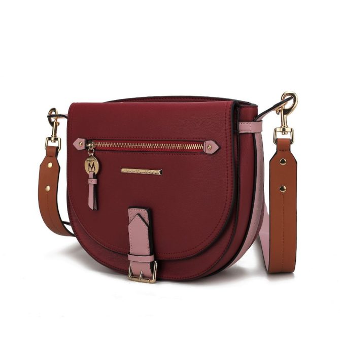 MKF Collection Drew Vegan Leather Color Block Women's Shoulder Bag by Mia k - Image 37