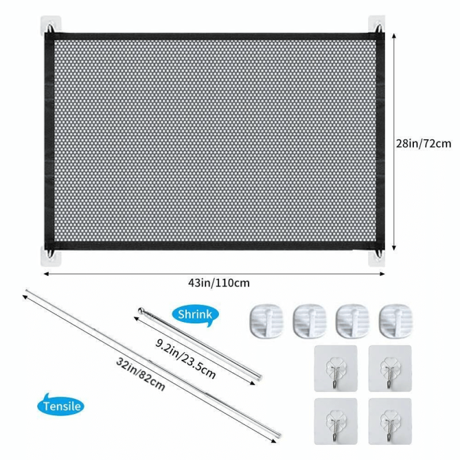 Pets Dog Cat Baby Safety Gate Mesh Fence Magic Portable Guard Net Stairs Doors - Image 4