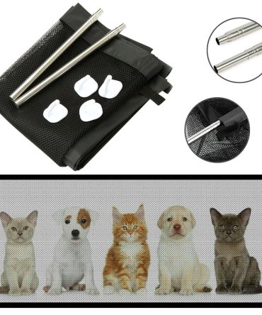 Pets Dog Cat Baby Safety Gate Mesh Fence Magic Portable Guard Net Stairs Doors