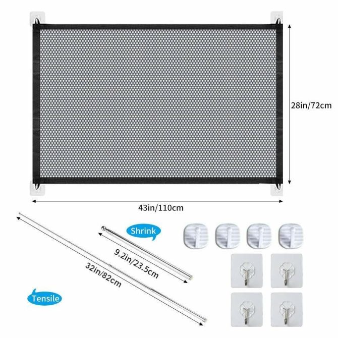 Pets Dog Cat Baby Safety Gate Mesh Fence Magic Portable Guard Net Stairs Doors - Image 16