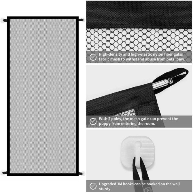 Pets Dog Cat Baby Safety Gate Mesh Fence Magic Portable Guard Net Stairs Doors - Image 21