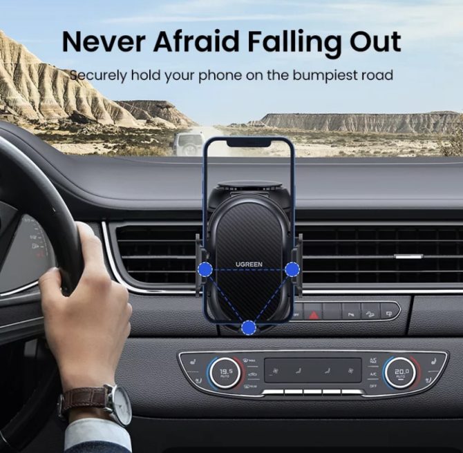 Gravity Car Phone Mount Holder with Adaptable Cradle Adjustable Long Neck for Windshield Dashboard - Image 3