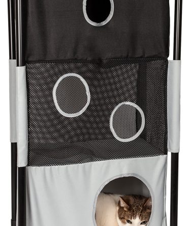Pet Life Kitty-Square Obstacle Soft Folding Sturdy Play-Active Travel Collapsible Travel Pet Cat House Furniture