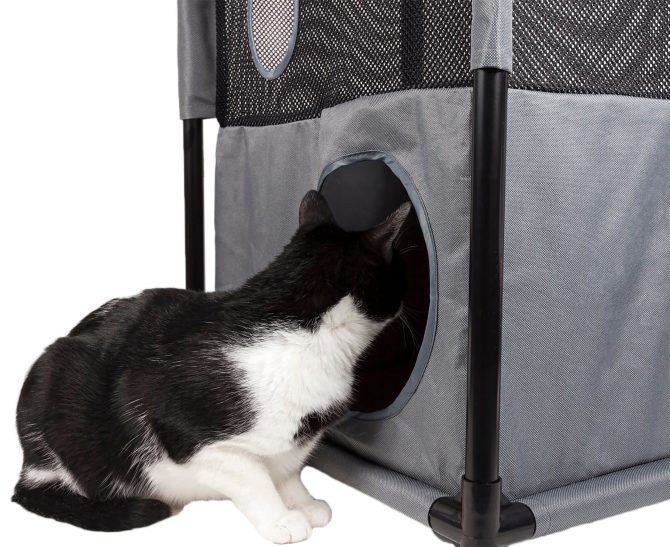Pet Life Kitty-Square Obstacle Soft Folding Sturdy Play-Active Travel Collapsible Travel Pet Cat House Furniture - Image 10