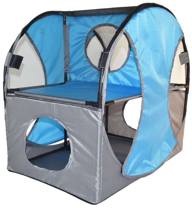 Pet Life Kitty-Play Obstacle Travel Collapsible Soft Folding Pet Cat House - Image 21