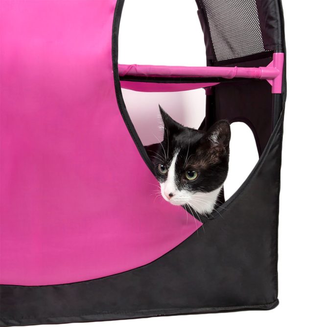 Pet Life Kitty-Play Obstacle Travel Collapsible Soft Folding Pet Cat House - Image 8